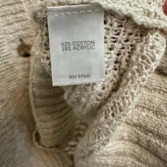 J. Jill Light Tan Cardigan Knit Sweater Size XL - Picture 4 of 5